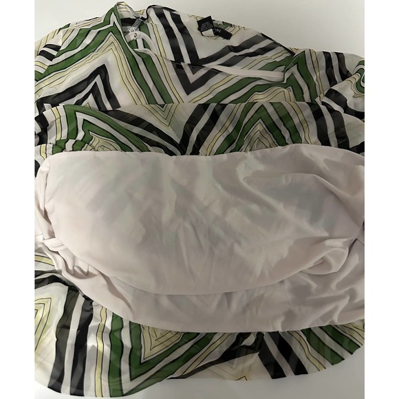 Women Alfani XL abstract floral green sheer cami 2-layered kimono sleeve - Picture 8 of 10